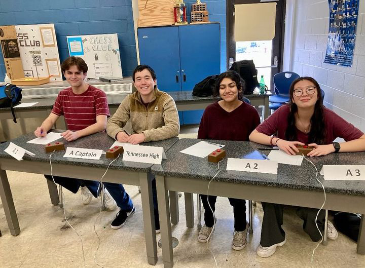 2023-2024 Science Bowl members practice for their state competition.