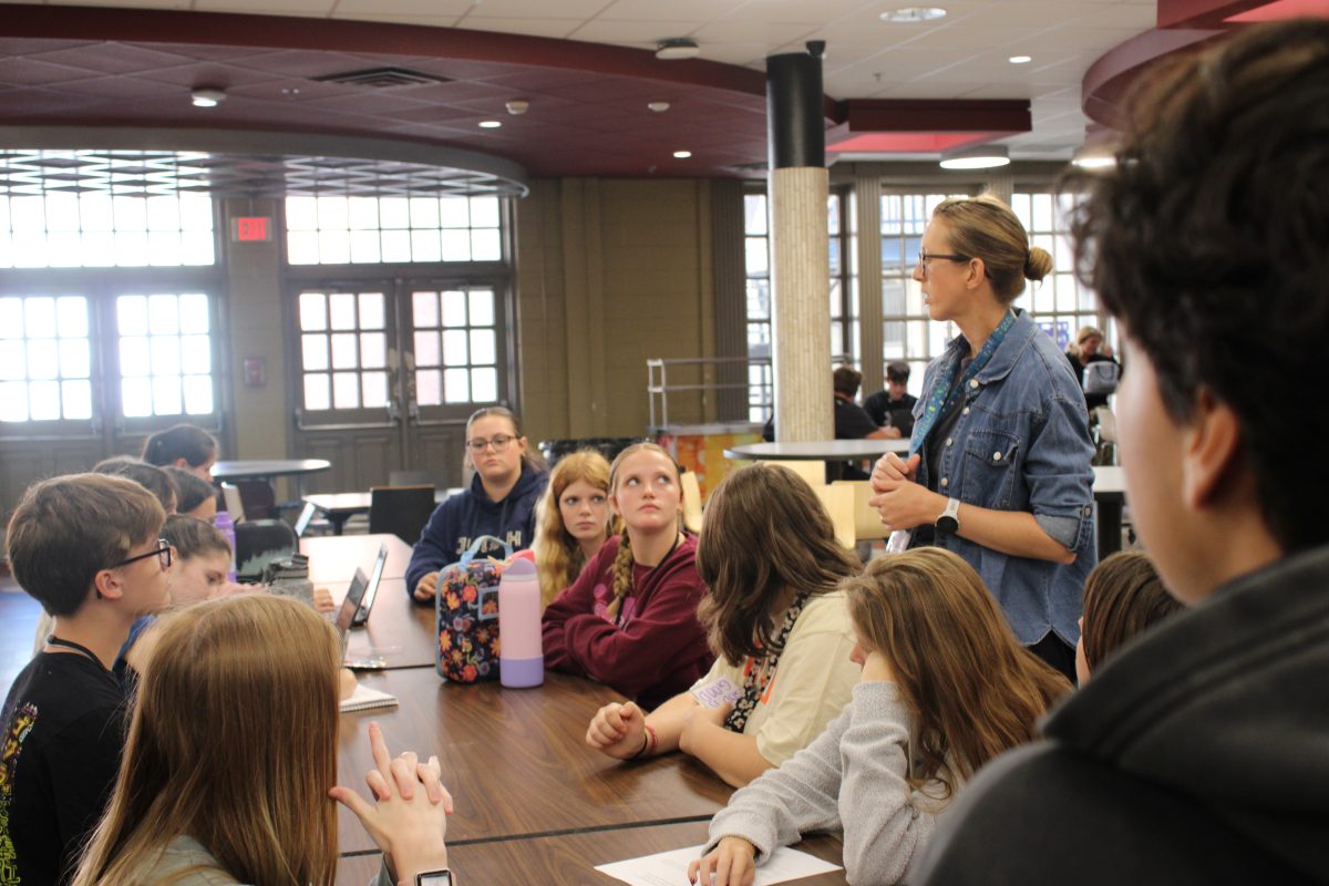 Members of STEM Club meet to discuss their lesson plans before teaching them at local elementary schools.