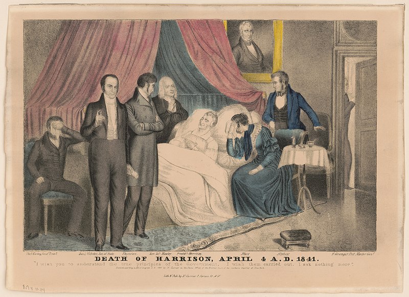 Illustration of Harrison's death, 1841.