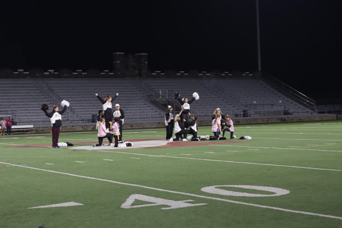 The Firecracker Squad preforming at the Powderpuff half-time show.