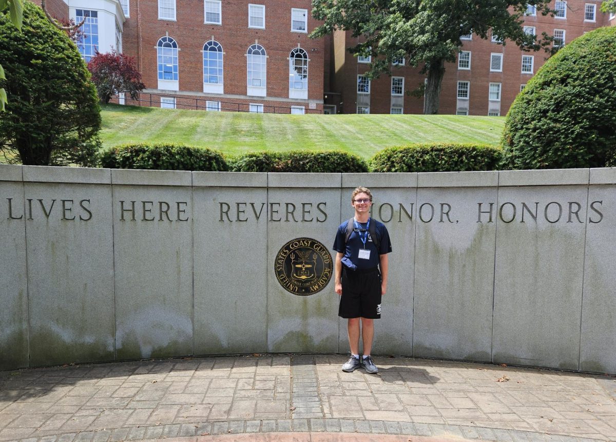 Dominic Shipley outside the U.S. Coast Guard Academy. (Courtesy of Dereck Shipley)