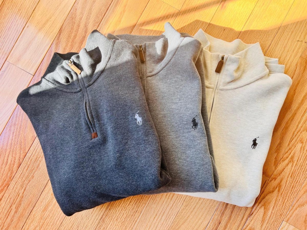 These three quarter-zips from my collection represent the newest fashion trend in men's clothing.