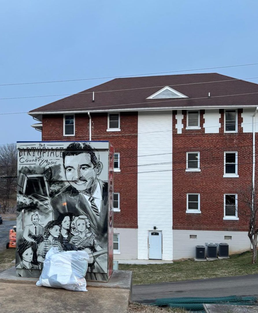At the intersection of Anderson Street and Pennsylvania Avenue, an electrical box has recently been painted with the likeness of Ford.